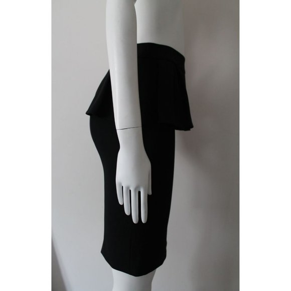 Moschino Black Pencil Peplum Skirt Size US 4/ IT 38 Ruffle - Picture 3 of 8